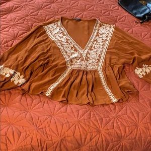 Rust color American eagle blouse